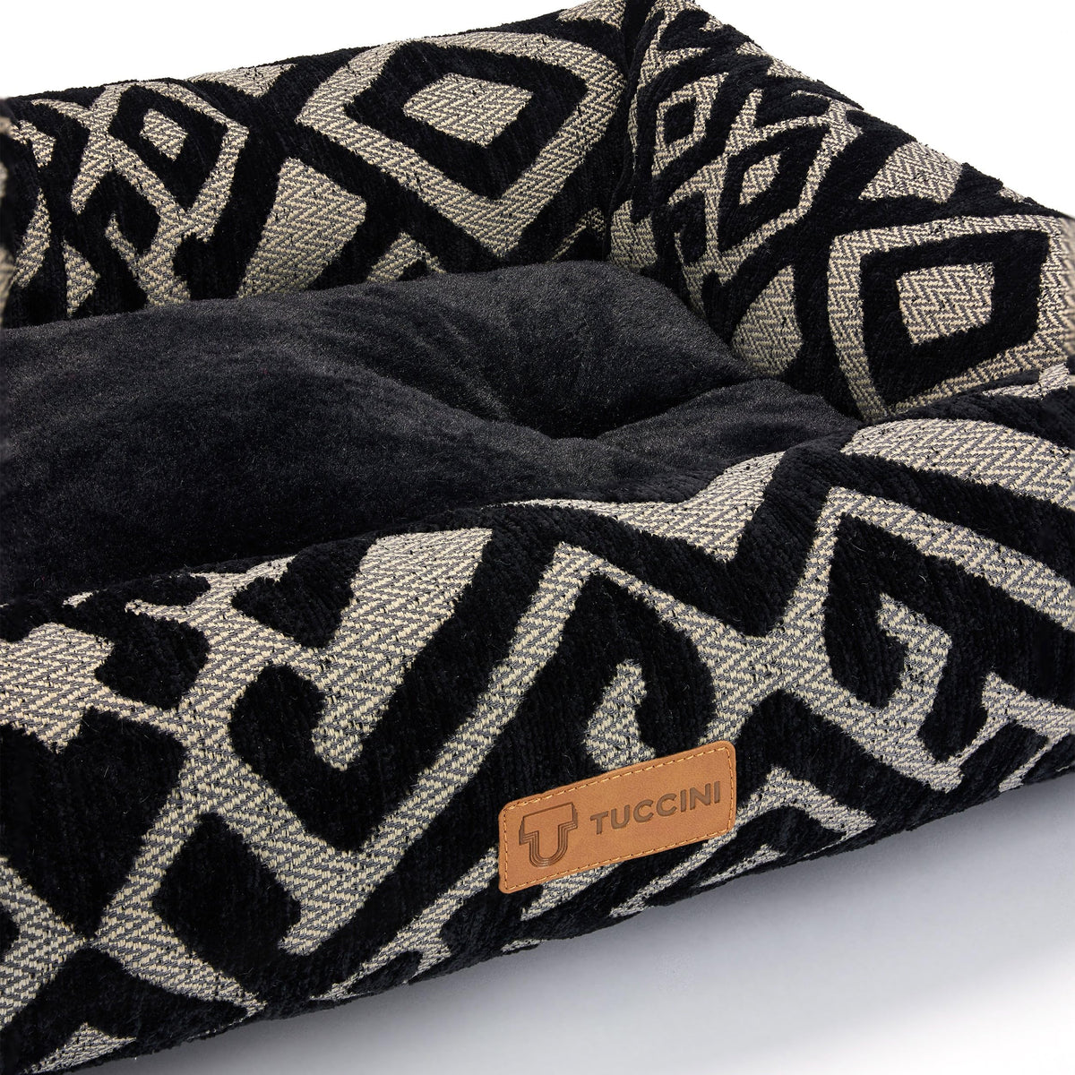 Orthopedic Medium Dog Bed, Raised Edges Plush Bolster, Calming Pet Bed